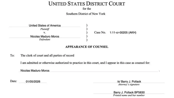 El cotizado penalista Barry Pollack es el abogado de Nicolás Maduro