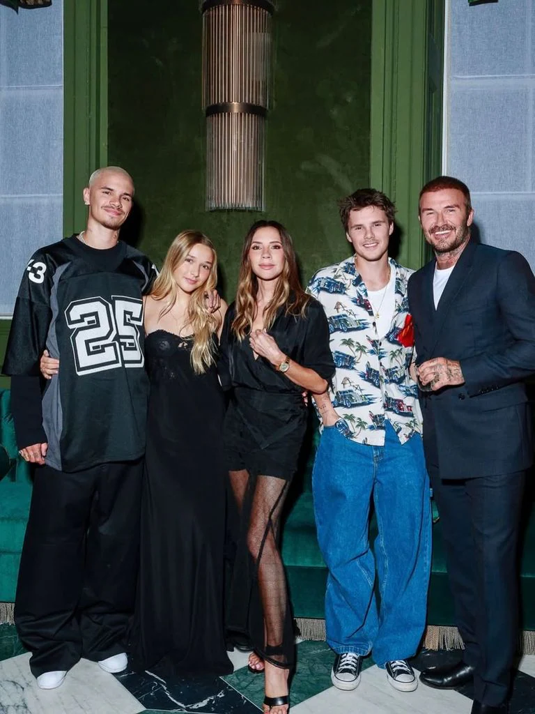 La familia Beckham en el cumpleaños 23 de Romeo.