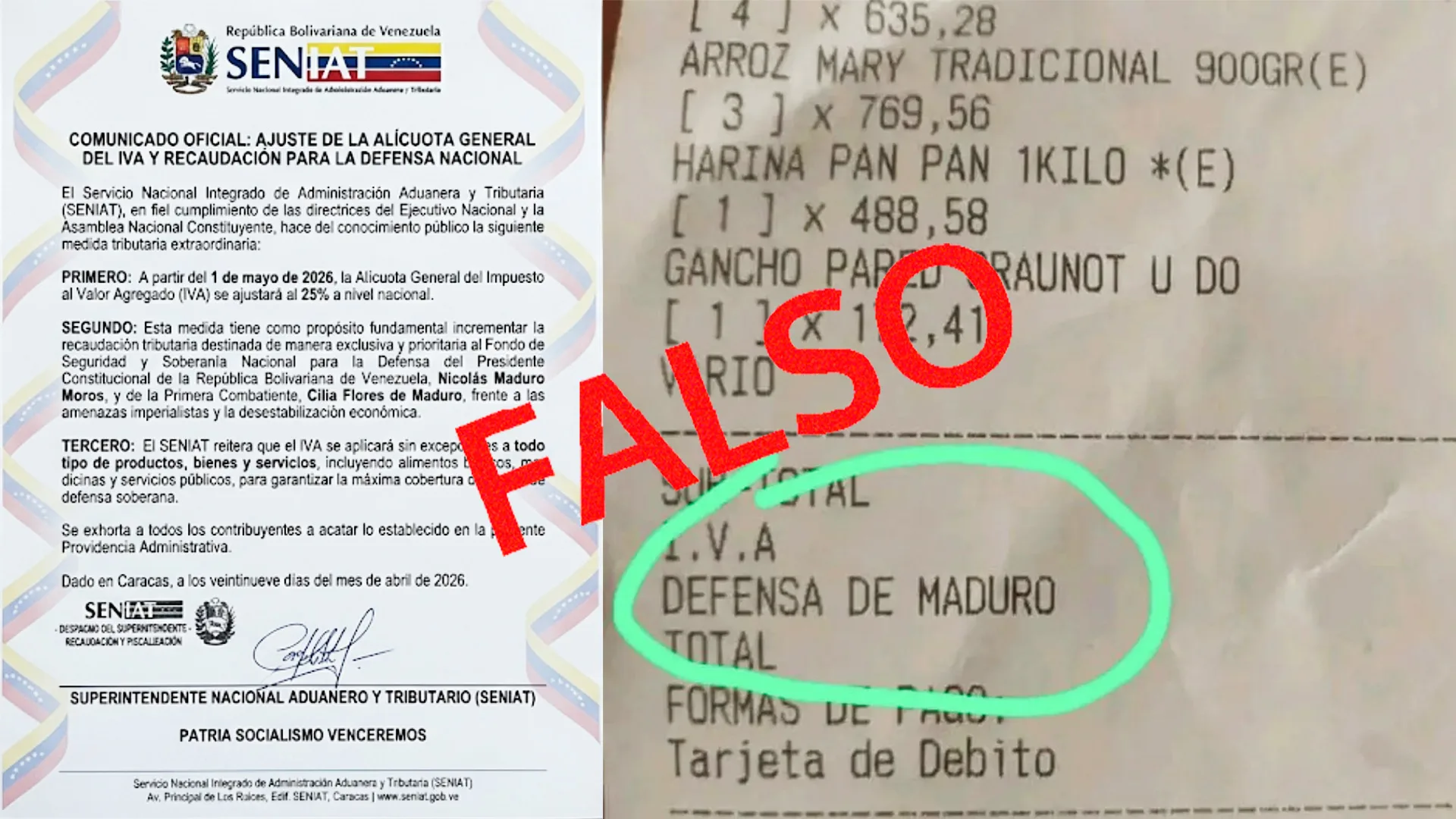 Seniat desmiente aumento del IVA y alerta sobre campaña de desinformación en Venezuela — image 1