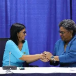 Delcy Rodríguez regresa de Barbados: los invitó a invertir en petróleo