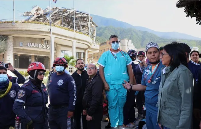 Delcy Rodríguez anunció que llegará ayuda internacional de otros 10 países Terremoto en Venezuela
