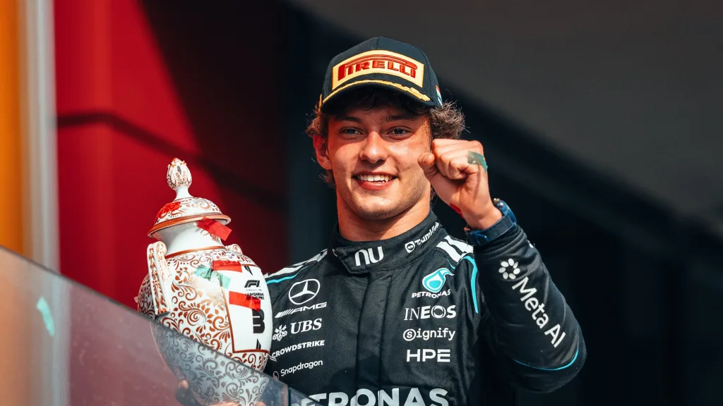 Kimi Antonelli es el líder del Mundial de Pilotos de la F1, con 6 victorias de 10 en esta temporada. Foto: Mercedes