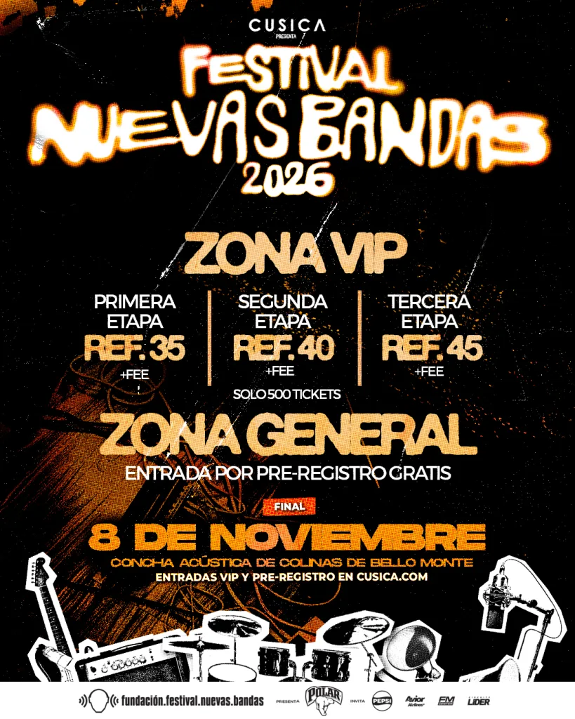 Mapa de precios de la zona VIP para el Festival Nuevas Bandas 2026