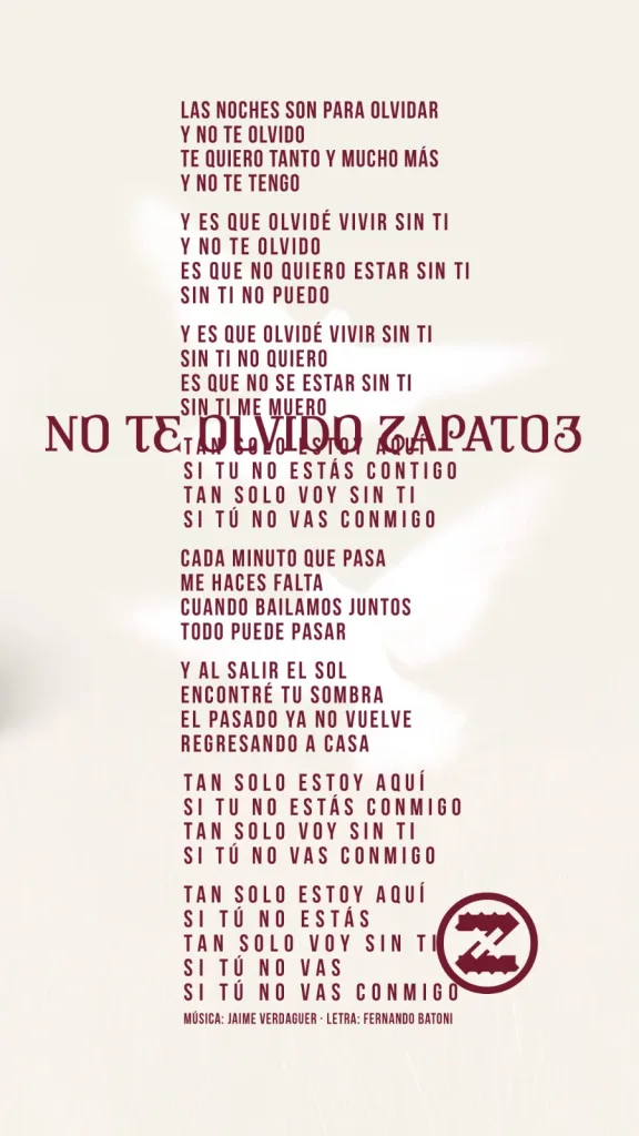La nueva canción de Zapato3, "No te olvido", es discurso al amor
