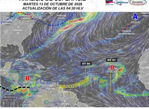 Inameh alerta sobre la llegada consecutiva de 2 ondas tropicales esta semana