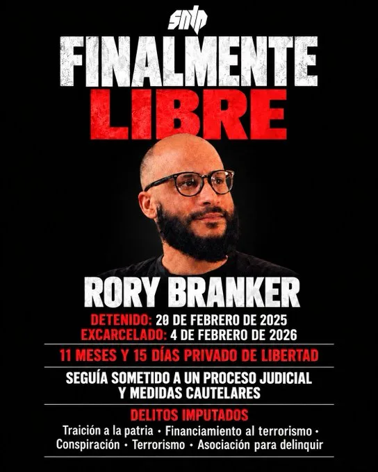 Tribunal otorga libertad plena a Rory Branker, director de La Patilla